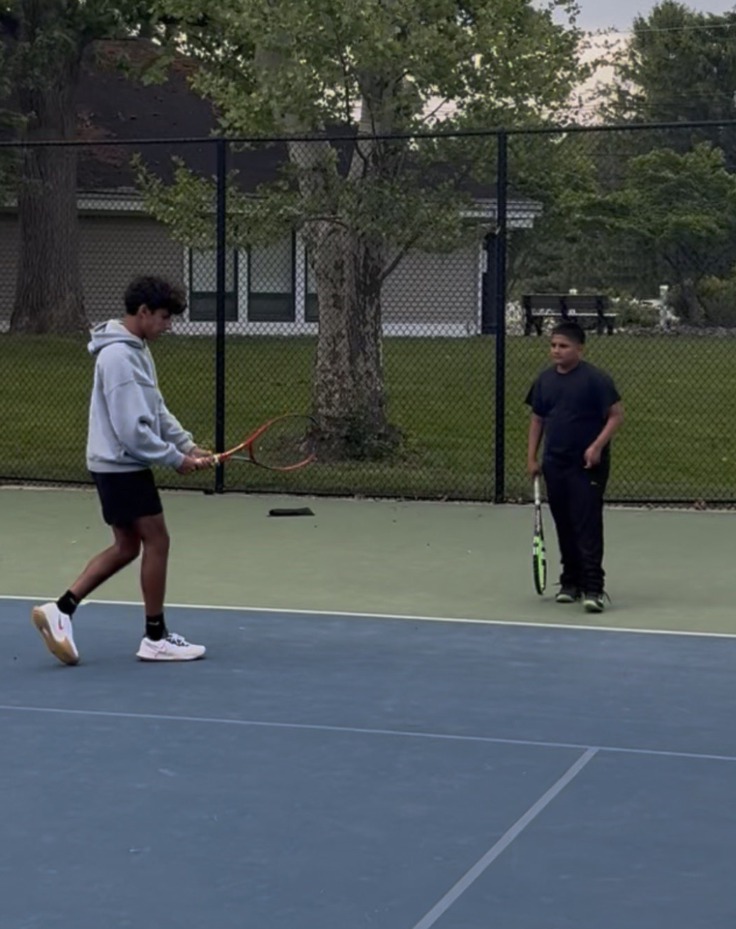 Tennis training session at Dunhams Corner